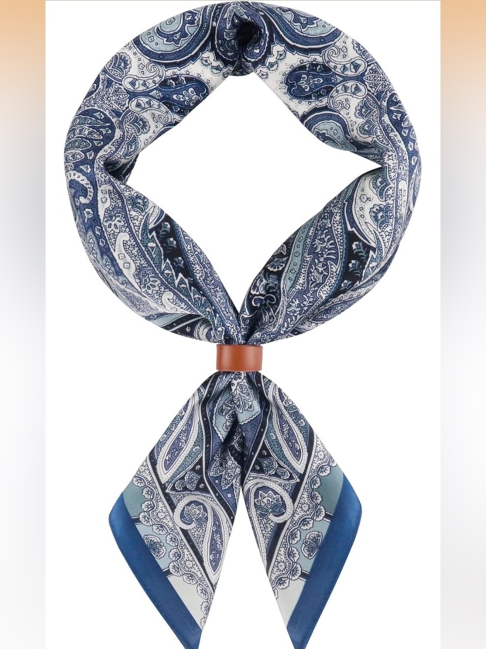 Anthropologie Blue Paisley Silk Neck Scarf